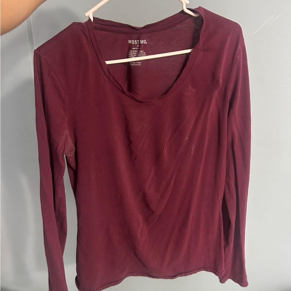 Mossimo Supply Co. Women's Deep Red Long Sleeve Blouse